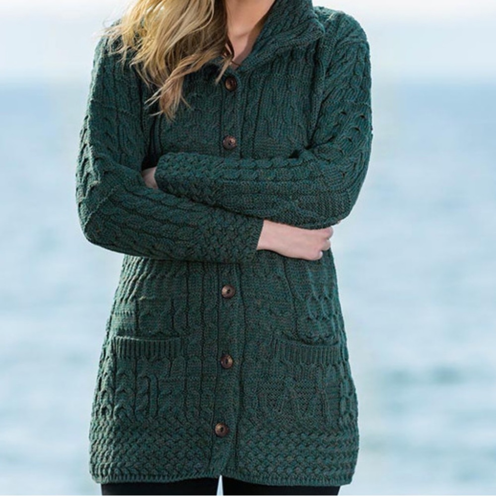 Button Down Patchwork Cardigan